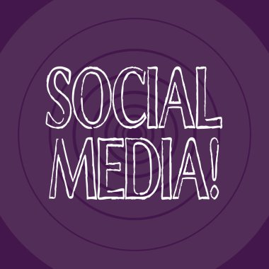 Word yazı metni sosyal medya. İş kavramı için Web siteleri ve uygulamalar olanaklı kılmak kullanıcı oluşturma ve içerik eşmerkezli daire desen yuvarlak şekil Violet tek renkli bakış açısı ile paylaşma.