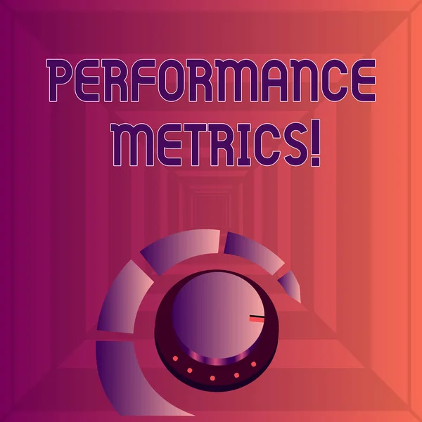 Perforanalysisce メトリックを示すメモを書きます。測定と perforanalysisce 生産音量インジケーターとマーカー ライン ボリューム コントロールのノブを追跡に使用事業写真展示. — ストック写真