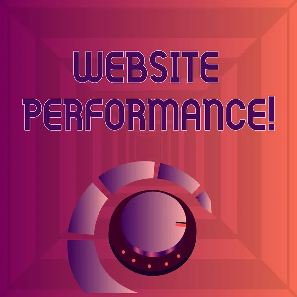 Nota de redação mostrando Site Perforanalysisce. Foto de negócios mostrando análise de medição e relatórios de dados web Controle de volume botão com linha de marcação e indicador de Loudness . — Fotografia de Stock