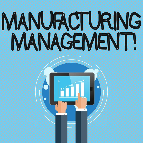 Escritura manual conceptual que muestra Analysisufacturing Analysisagement. Foto de negocios mostrando estudios de caso que representan estrategias Empresario mano tocando a gráfico de barras en la pantalla del teléfono inteligente . — Foto de Stock