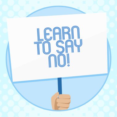 Kavramsal el Say no öğrenmek gösterilen yazma İş fotoğraf metin reddetmek ya da az şey el Holding beyaz afişini desteklenen sosyal farkındalık için gerektiği anlamına gelir.