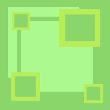 Monokromatic yeşil ton geometrik kare şekli farklı boyutlarda modern tasarım. Tasarımcı, kat planlayıcısı ve günlükleme için yaratıcı soyut arkaplan düzeni Topview.