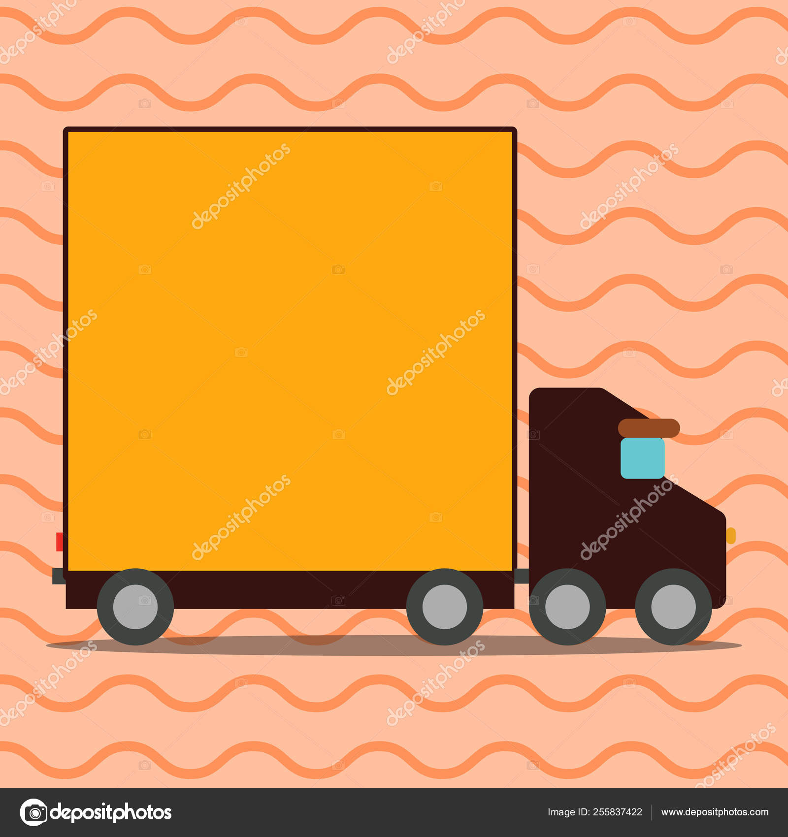 Illustration de camion de livraison avec récipient arrière