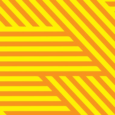 Yatay ve çapraz desen çakışan sarı ve turuncu düz Dikişsiz Stripes. Modern tasarım, sarıcı ve poster için yaratıcı yazdırılabilir arkaplan fikri.