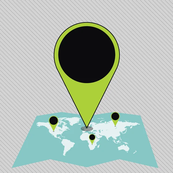 Színes hatalmas helyét jelölő Pin mutat egy területre vagy cím térképen. Kreatív háttér ötlet szállítás, szállítás, bemutató, navigáció, vásárlási és utazási útmutató. — Stock Vector