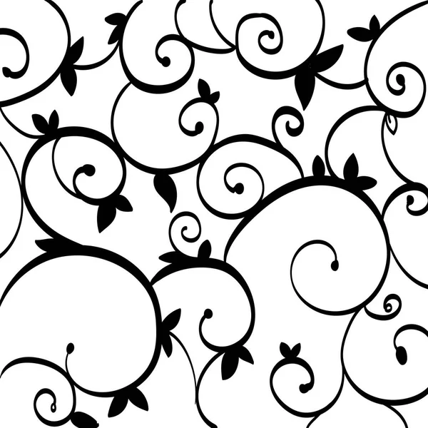 Black Paisley Outline Pattern on White Isolated. Illustration of Ironwork Design for Gate and Window Grill. Creative Background Idea for Feminine Invitation and Formal Announcement. — Stock Vector