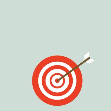 Renkli Dart tahtası Merkezi Bullseye isabet ok ile daire konsantrik tarzında. Yaratıcı arka plan fikir Yarışması, planlama ve pazarlama kavramı iş hedef hedefi için.
