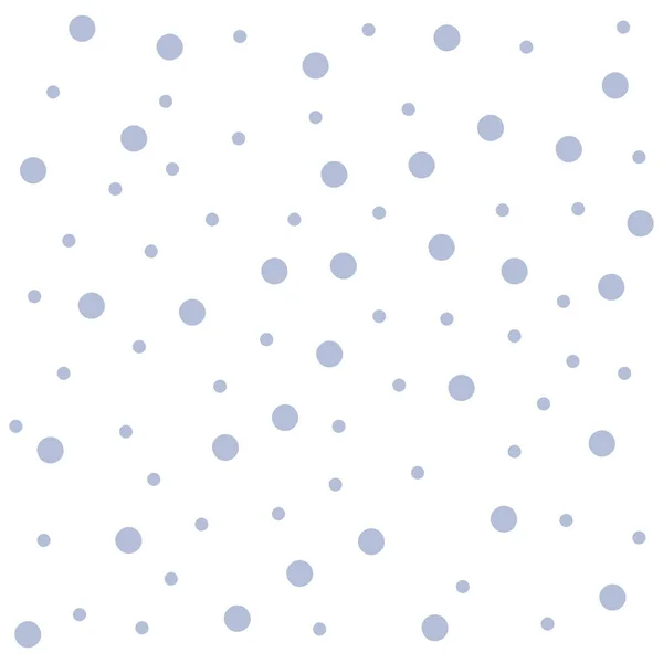 Repeat Illustration of Blue Polka Dots in Random on White Isolated. Seamless Round Gray Spots Pattern Scattered. Creative Background Idea for Themed Events and Feminine Invitation. — Stock Vector