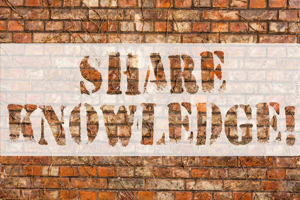 Word writing text Share Knowledge. Business concept for exchanged among showing friends families communitiesor Brick Wall art like Graffiti motivational call written on the wall.