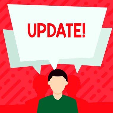 Word yazma metin güncelleme. Bir şey daha modern ya da yazılım programı gibi güncel yapmak için iş kavramı faceless Man Iki Shadows her biri kendi konuşma kabarcık çakışan vardır.