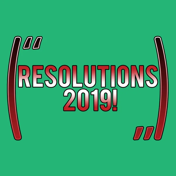 Word writing text Resolutions 2019. Business concept for promise yourself to do or to not doing something this year Blank Solid Shade of Green for Environmental, Money Matter, Freshness Theme.