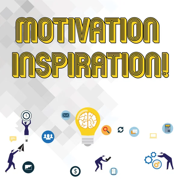 Text sign showing Motivation Inspiration. Conceptual photo ability to change the way we feel about life Business Digital Marketing Symbol, Element, Campaign and Concept Flat Icons. — Stock Photo, Image