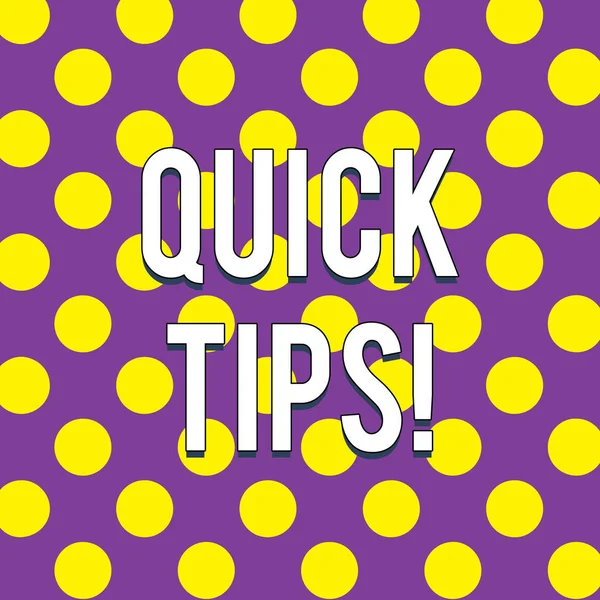 Handwriting text Quick Tips. Concept meaning small but particularly useful piece of practical advice Seamless Circles Quarterly Divided in Multicolor Creating Cubism Flat Style.