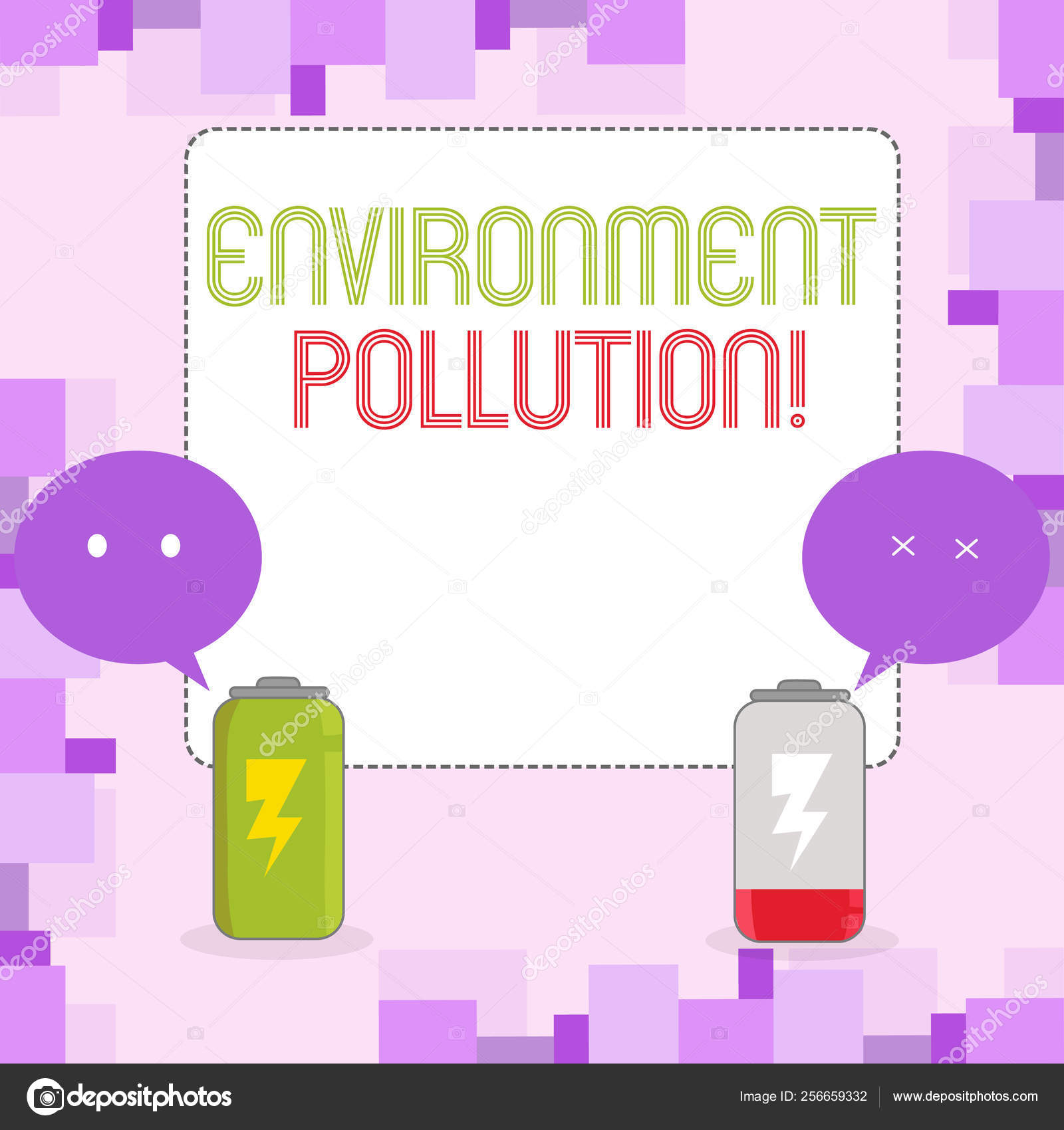Texte de l'écriture de la pollution de l'environnement. Photo