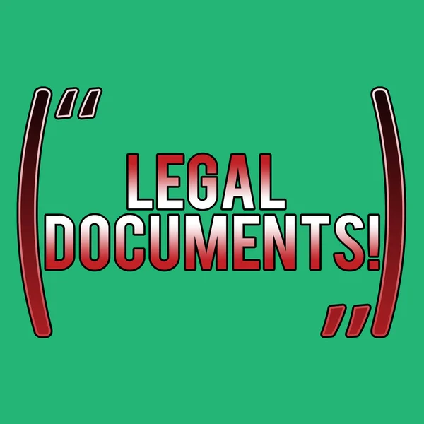 Word writing text Legal Documents. Business concept for states some contractual relationship or grants some right Blank Solid Shade of Green for Environmental, Money Matter, Freshness Theme.