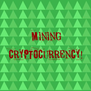 Madencilik cryptocurrency gösteren kavramsal el yazma. Dijital para sisteminde hareketin iş fotoğraf metin işleme soyut şekil küçük ağaçlar gibi satırlar yeşil üçgenler deseni.