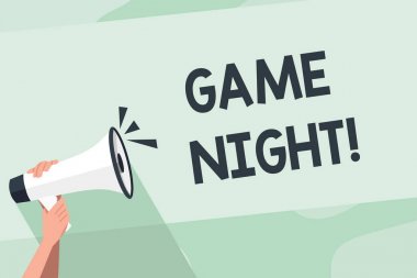 Kelime yazma oyunu Night metin. İş konsepti genellikle arkadaş ile poker gibi yetişkin oyun tarihleri denilen ınsan el Holding sıkıca ses simgesi ve boş metin alanı ile bir megafon.