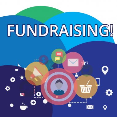 Bağış toplama gösteren Not yazma. İş fotoğrafı yardım için mali destek oluşturmak isteyen vitrine veya e-ticaret için dijital pazarlama kampanyası simgeleri ve Elements Fotoğraf neden.