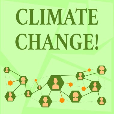 Iklim değişikliği gösteren Not yazma. Küresel veya bölgesel iklimde fark sergileyen iş fotoğrafı çok hızlı bir şekilde ağ fikri için avatar bağlantı hatları ile simgeler sohbet.