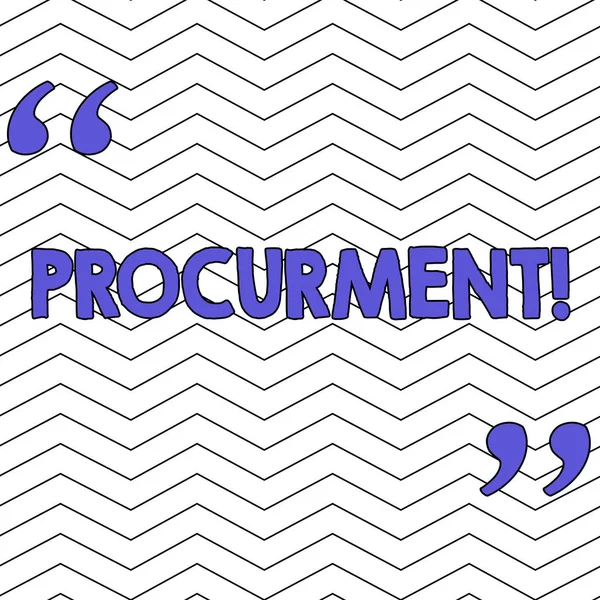 Writing note showing Procurment. Business photo showcasing action of acquiring military equipment and supplies Pattern of Seamless Jagged Uneven Horizontal Lines on White Surface. — Stock Photo, Image