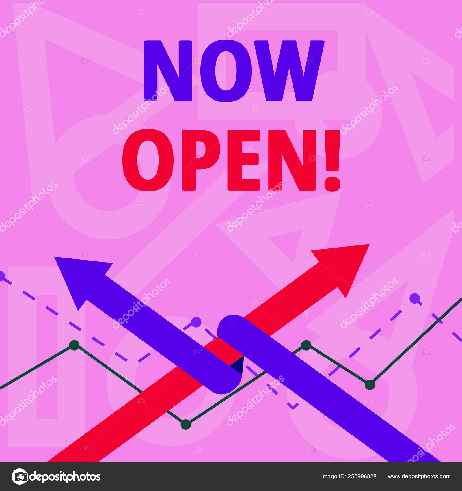 Handwriting text writing Now Open. Concept meaning leave door or windows  not closed or barred at, image size:1600x1700