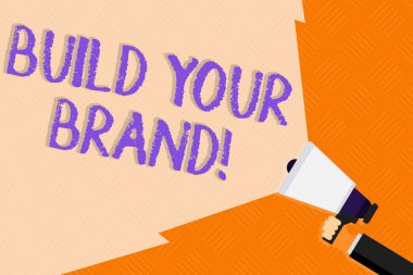 Kavramsal el yazma gösteren markanızı oluşturun. İş fotoğraf metni oluşturur veya müşteri bilgi ve ürün görüşleri geliştirir geniş ışın hacmi genişletme ile el Holding megafon.