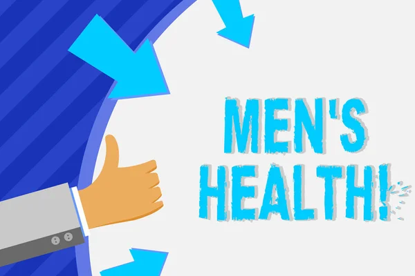 Концептуальный почерк, показывающий Men S Health. Деловое фото, демонстрирующее состояние полного физического психического и социального благополучия путем анализа . — стоковое фото