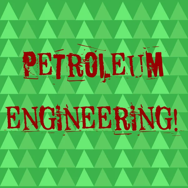 Conceptual hand writing showing Petroleum Engineering. Business photo text Activities related to the production of hydrocarbons Green Triangles Pattern in Rows like Small Trees in Abstract Shape. — Stock Photo, Image