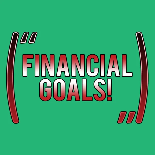 Word writing text Financial Goals. Business concept for targets usually driven by specific future financial needs Blank Solid Shade of Green for Environmental, Money Matter, Freshness Theme.