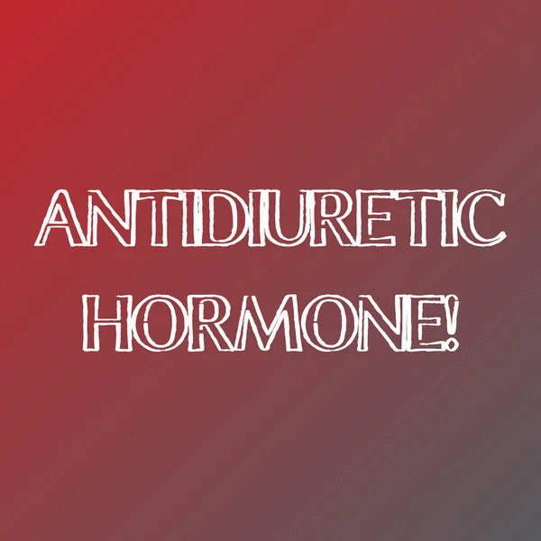 Conceptual hand writing showing Antidiuretic Hormone. Business photo text peptide molecule that is release by the pituitary gland Solid Colors of Red and Gray, Creating Lighter Shade in the Center. — Stock Photo, Image