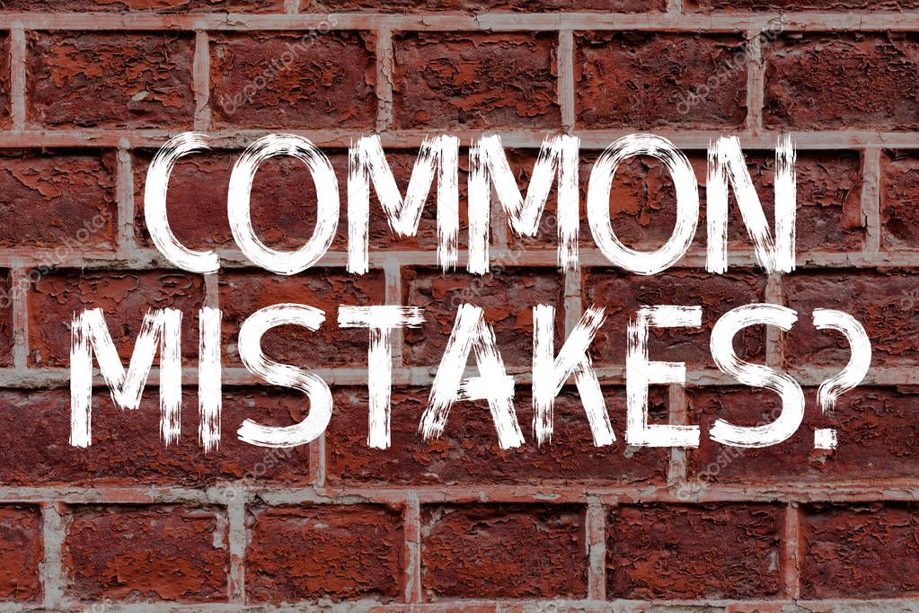 Text sign showing Common Mistakes question. Conceptual photo repeat act or judgement misguided or wrong Brick Wall art like Graffiti motivational call written on the wall.