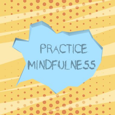 El yazısı metin yazma Uygulama Farkındalık. Düzensiz Cut Edge Shape 3d Style Backdrop yargı Boş Soluk Mavi Konuşma Bubble olmadan duyumları dikkat anlamı Kavramı.