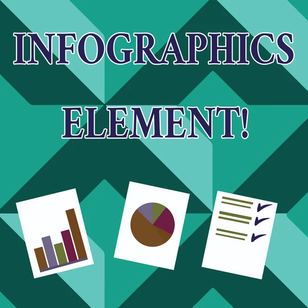 Λέξεις που γράφουν κείμενο Infographics Στοιχείο. Επιχειρηματική έννοια για την οπτική εικόνα που χρησιμοποιείται για να αντιπροσωπεύσει τις πληροφορίες ή τα δεδομένα Παρουσίαση του γραφήματος Bar, Data και Pie Διάγραμμα Καθένα στη Λευκή Βίβλο. — Φωτογραφία Αρχείου