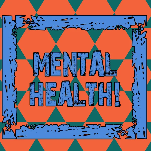 Conceptual hand writing showing Mental Health. Business photo text demonstratings condition regard to their psychological well being Seamless Triangles Positioned Up and Down Forming Hexagon Shape.