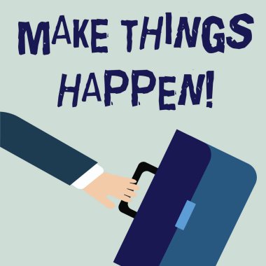 Bir şeyler Olsun 'u gösteren not yazıyorum. İş fotoğraflarında bunu başarmak için çok çaba sarf etmeniz gerekecek. Aceleci İşadamı daha da geriye çekildi ve Evrak Çantası 'nı tuttu..