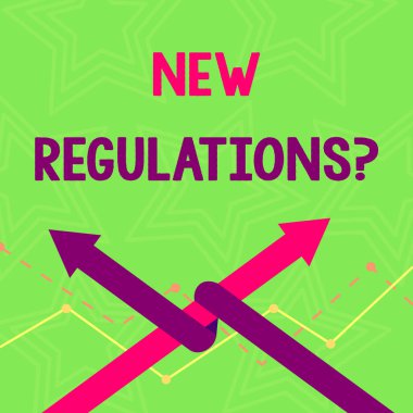 Yeni Düzenlemeler Sorusunu gösteren metin işareti. Kavramsal fotoğraf kuralları hükümet düzeni kontrol yolu bir şey yapılır Yapılan İki Oklar nerede Bir Takım Up veya Rekabet olarak diğer iç içe.