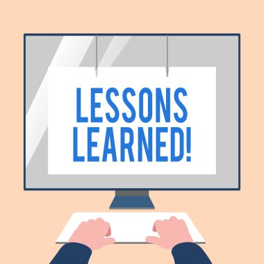 El yazısı metin Dersler Öğrendim. Kavram anlamı, Ekran Koruyucusu ile Boş Beyaz Monitörün Mockup Klavye Ön Ünü aktif olarak ele alması gereken distile proje deneyimleri.