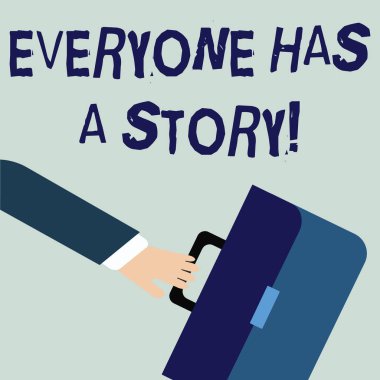 Herkesin bir hikayesi olduğunu gösteren bir not yazıyorum. İş fotoğraflarında, eski olayların birinin hayatında ya da kariyerinde aceleci iş adamı daha da geriye gitti ve evrak çantasını tuttu..