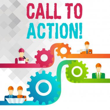 Call To Action 'ı gösteren bir not yazıyorum. İş fotoğrafı gösterme uyarısı Sorun Cog Gear Ayarlama Farklı Karakterden Adamları Simge Bağlantısı ile hedefe ulaşmak için bir şey yapın.