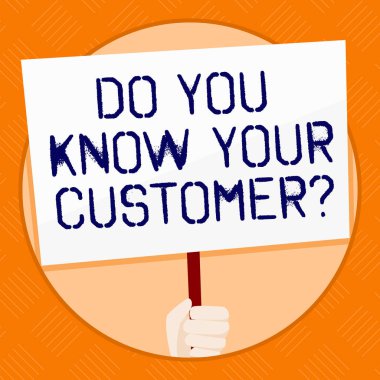 Müşteri Sorunu Biliyor musunuz gösteren kavramsal el yazısı. İş fotoğraf vitrin hizmeti sosyal için desteklenen ilgili bilgileri El Tutan Beyaz Placard ile müşterileri tanımlamak