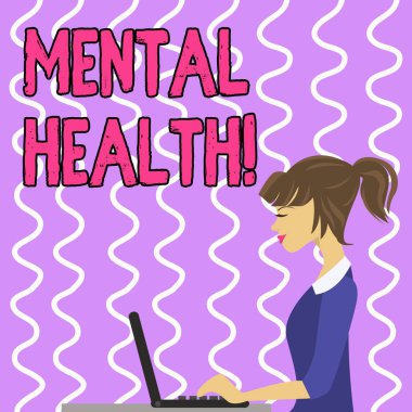 Conceptual hand writing showing Mental Health. Business photo text demonstratings condition regard to their psychological well being Strip Size Lined Paper Sheet Hanging Using Blue Clothespin.