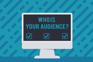 El yazısı metin yazma Kim Sizin İzleyici Soru. Kavram anlamı kim izliyor veya dinliyor Blank Space Masaüstü Bilgisayar Renkli Monitör Ekran Masada Freestanding.