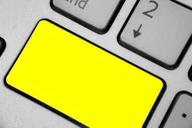 Tasarım iş boş kopya alanı metin reklam Web sitesi promosyon izole Banner şablon klavye sarı anahtar niyet için bilgisayar bilgi işlem yansıma belge oluşturma