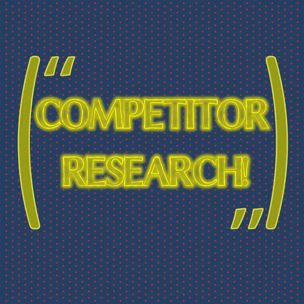 Writing note showing Competitor Research. Business photo showcasing collection and review of information about rival firms Infinite Color Polka Dots Arranged in Columns on Dark Shade Background.