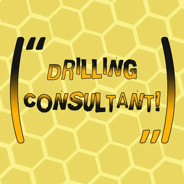 Signo de texto que muestra Drilling Consultant. Foto conceptual supervisión in situ de las operaciones de perforación daytoday Patrón de malla de forma hexágono en color pastel amarillo dorado para fondo . — Foto de Stock