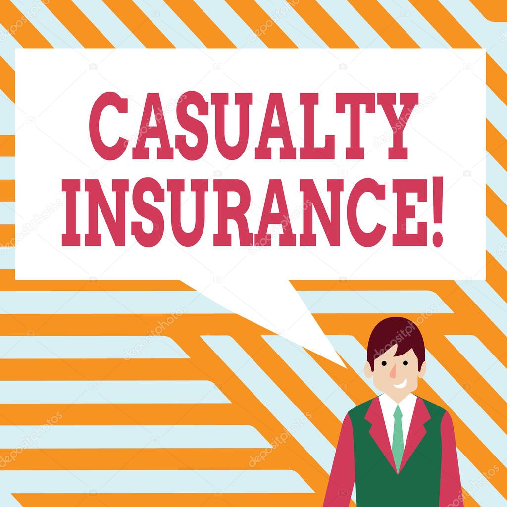 Handwriting text writing Casualty Insurance. Concept