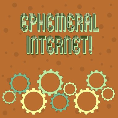 Geçici Internet'i gösteren kavramsal el yazısı. İş fotoğraf metin Dijital kablosuz bağlantı Colorful Cog Wheel Gear İlgi çekici, Kilitleme ve Tesselating geçici erişim.