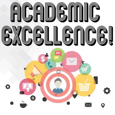 Akademik Mükemmellik yazma el yazısı metin. Kavram anlamı E-ticaret için Dijital Pazarlama Kampanya Simgeleri ve Unsurları yüksek dereceli ve üstün perforanalysisce fotoğraf elde.