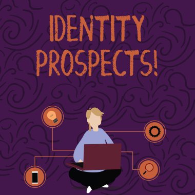 El yazısı metin Kimlik Umutları. Kavram potansiyel müşteri Nitelikli kurşun bir organizasyon Kadın Oturan Bir organizasyon DurAğa NİTELİğİyle Dizüstü Bilgisayar'da Teknik Simgeler ile Tarama.