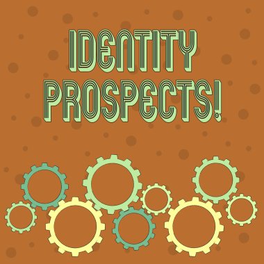 Kimlik Umutları gösteren kavramsal el yazısı. İş fotoğraf metin Potansiyel müşteri Nitelikli kurşun bir organizasyon Renkli Dişli Tekerlek Dişli Çekici, Kilitleme ve Tesselating olduğunu.